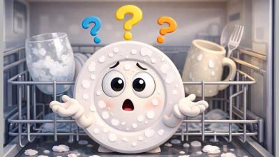 Weißer Belag im Geschirrspüler – Salz, Kalk oder falsche Einstellung?