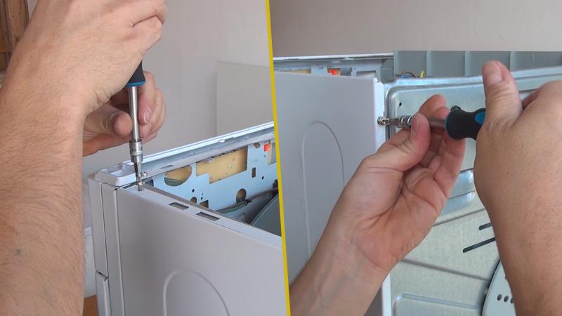 Schrauben des rechten Seitendeckels entfernen Schrauben des rechten Seitendeckels entfernen