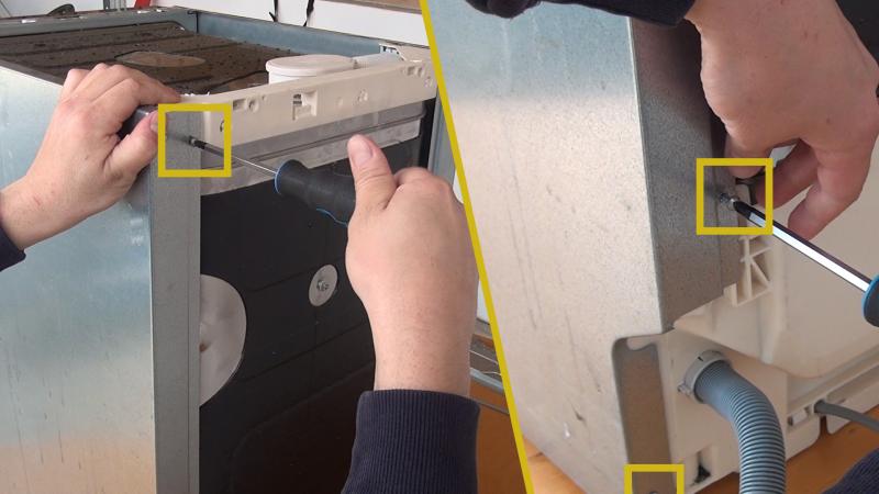 Schrauben des Seitendeckels entfernen