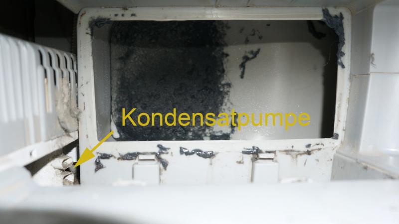 Blick auf die Kondensatpumpe