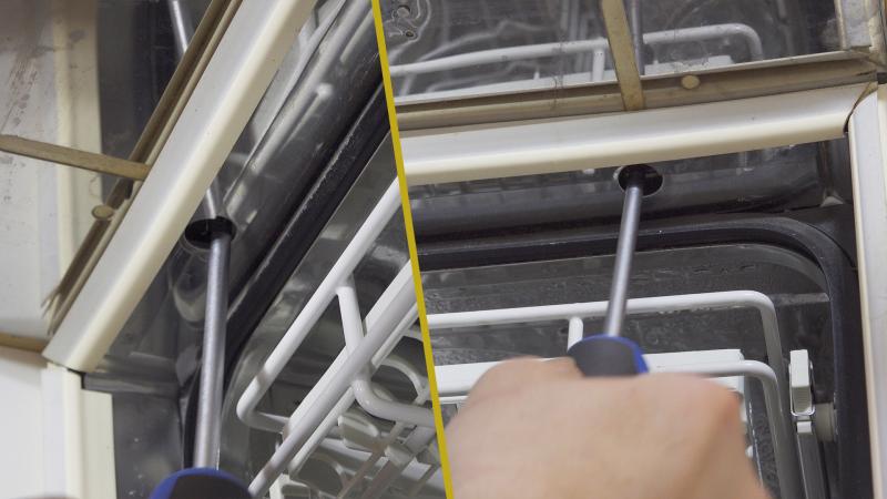 Spülmaschine von der Küchenarbeitsplatte abschrauben