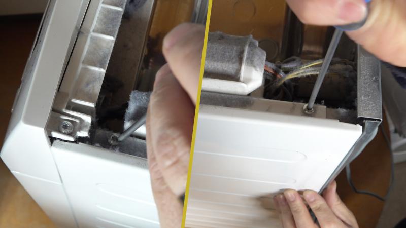 Oberen Schrauben der rechten Seitenwand entfernen Oberen Schrauben der rechten Seitenwand entfernen