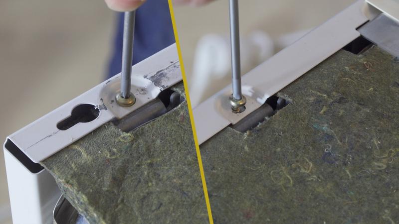 Oberen Schrauben der linken Seitenwand entfernen