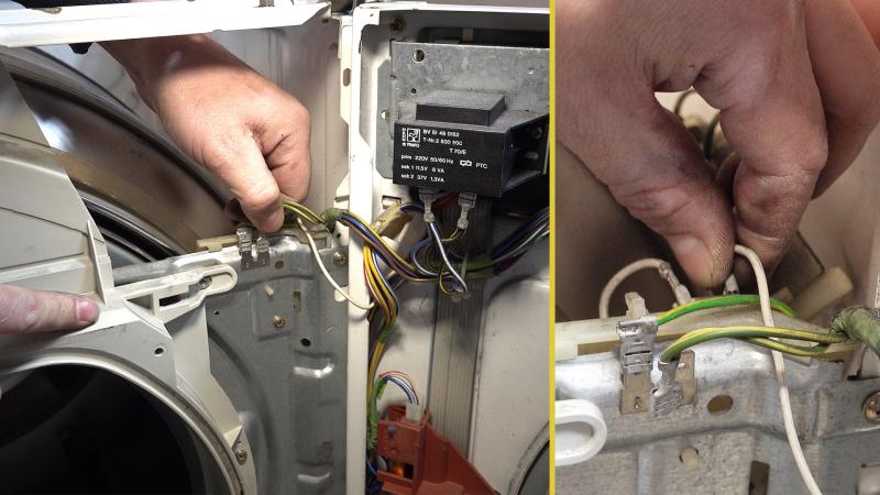 Kabel der Tür abstecken