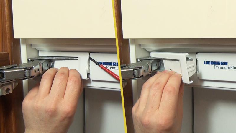 Scharnierabdeckung entfernen Scharnierabdeckung entfernen