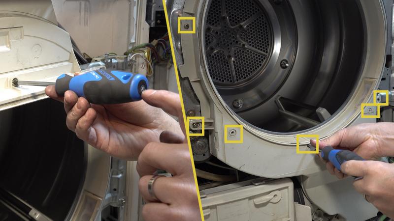 Schrauben des Lagerschildes lösen