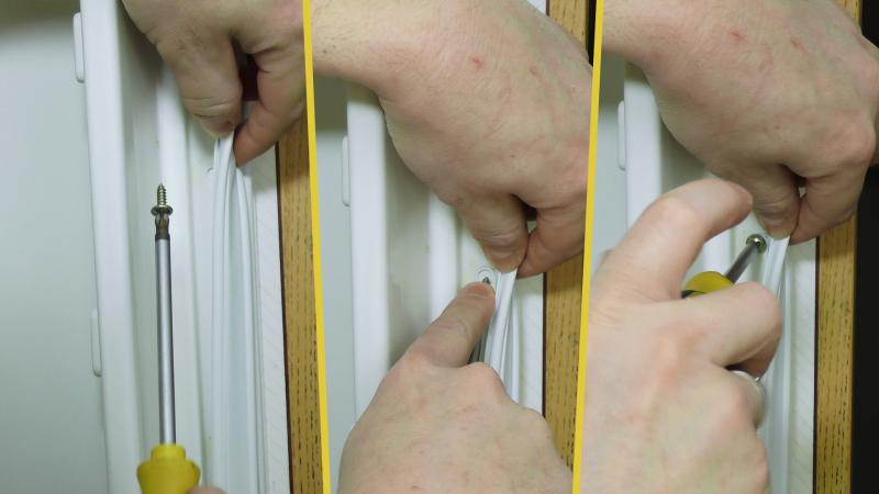 Alle weitere Schrauben durchstoßen und verschrauben Alle weitere Schrauben durchstoßen und verschrauben