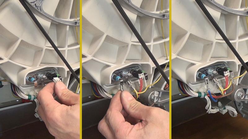 Drähte an den Heizstab anklemmen Drähte an den Heizstab anklemmen