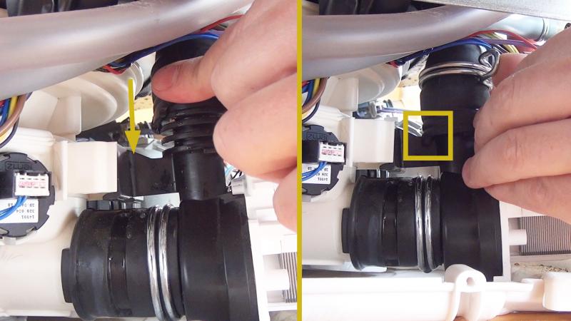 Ablaufschlauch einsetzen