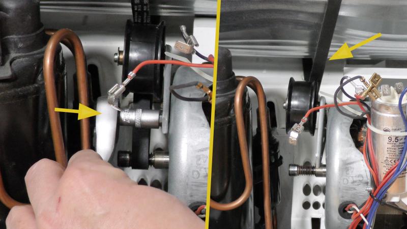 Spannrolle lösen und Riemen aushängen