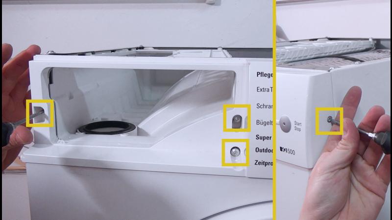 Schrauben der Bedienblende entfernen Schrauben der Bedienblende entfernen