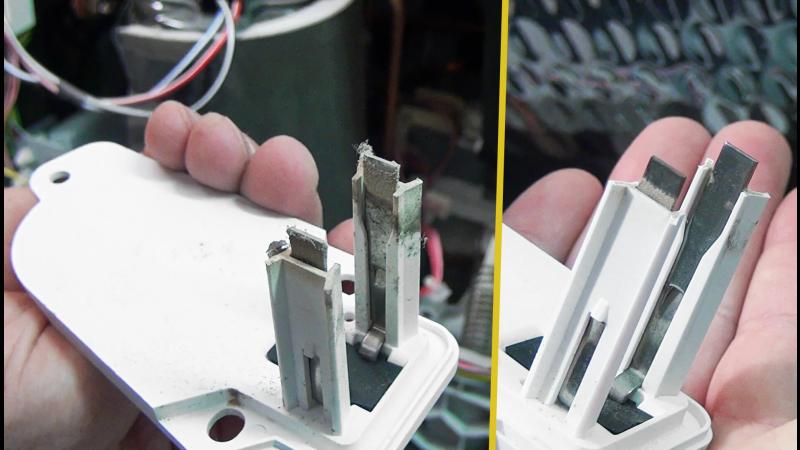 Verschmutze Kontakte des Wasserstand-Sensors reinigen Verschmutze Kontakte des Wasserstand-Sensors reinigen