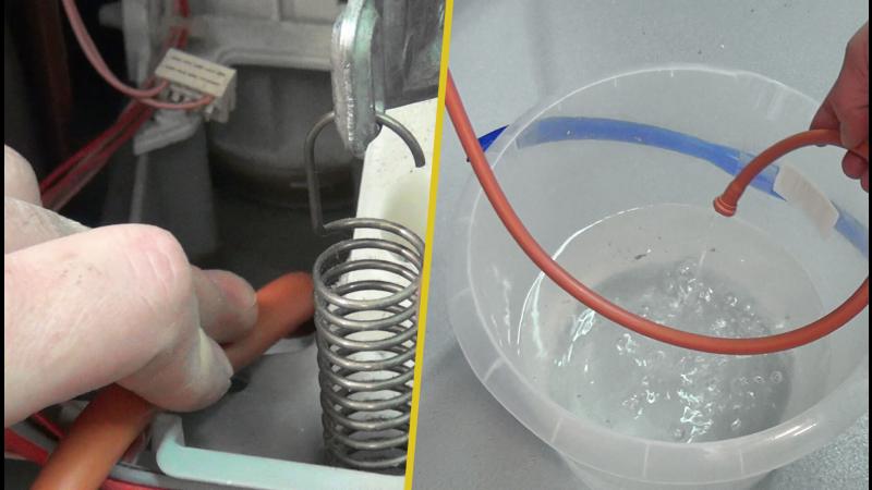 Wasser durch die Öffnung des Sensors absaugen