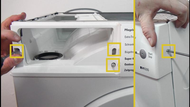 Bedientafel verschrauben Bedientafel verschrauben