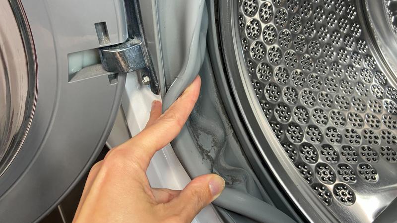 Verschmutzte Waschmaschinen Türdichtung