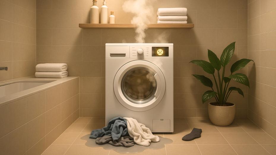 Warum ist meine Kleidung im Waschtrockner heiß und nass?