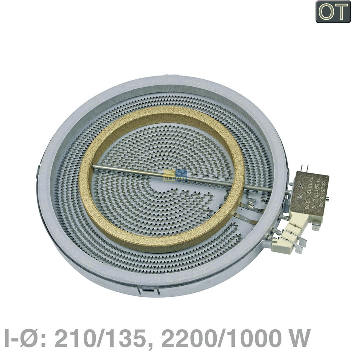 Strahlheizk�rper 2kreis 210/135mm BSH 00436626 EGO 10.51213.492 f�r Kochfeld (00436626)