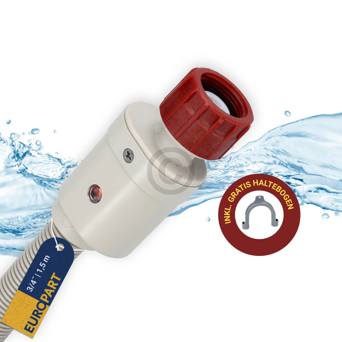 Zulaufschlauch Aquastop 1, 5m 90�C universal f�r Waschmaschine Geschirrsp�ler (10071949)