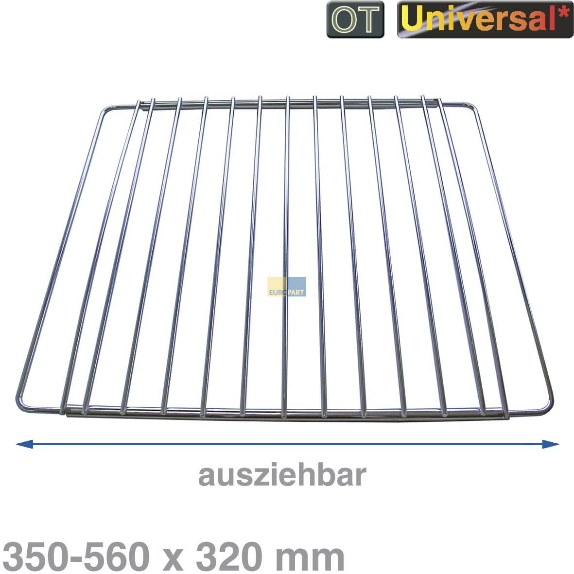 Grillrost 350-560mm ausziehbar 320mm tief Wpro 480181700954 ACC100 universal f�r Backofen Grill (KD-484000008807)